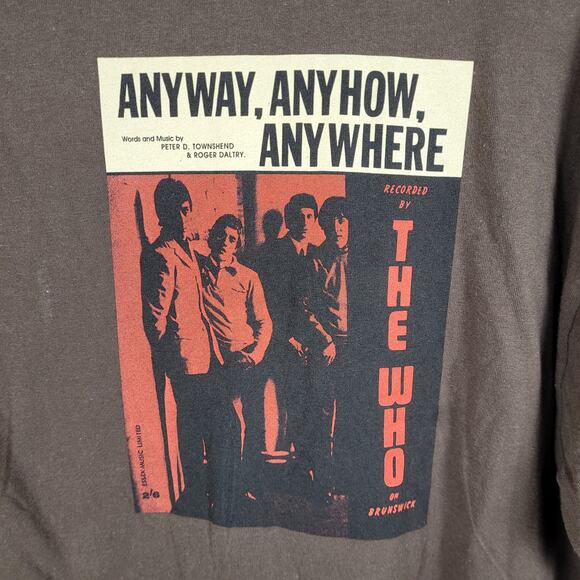 Vintage The Who My Generation brown short sleeved t-shirt Tultex size XL 90s - Picture 6 of 8